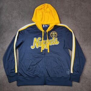 Denver Nuggets NBA G-III 4Her Carl Banks Mesh Full Zip Hoodie Womens XL Navy